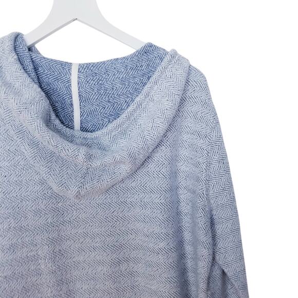 SURF STYLE Light Blue V-Neck Pullover Drawstring  Baja Kanga Hoodie - Size M - Picture 4 of 6